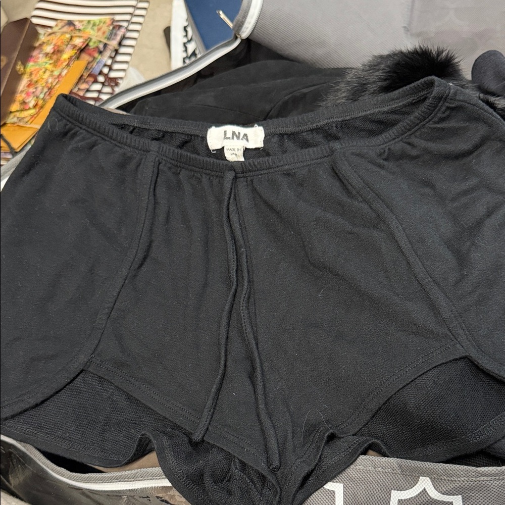 LNA Midnight Black Lounge Shorts